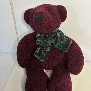 PBB Scarlet Russ‎ Berrie Teddy Bear chenille cranberry vintage plush 4546